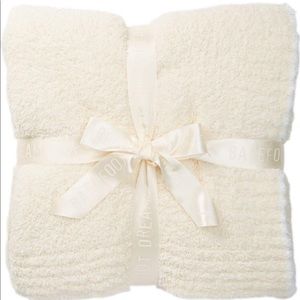 NWT Barefoot Dreams Blanket Cream w/ white stripe